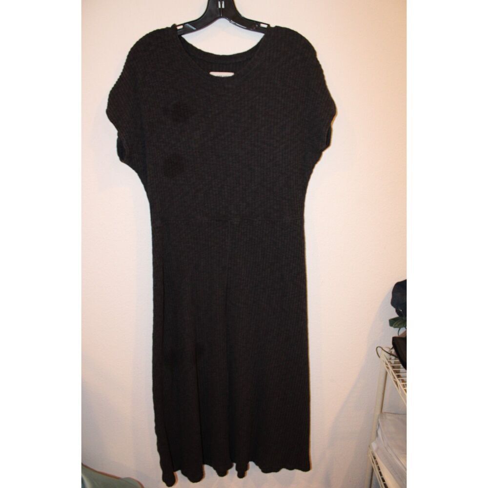 Everlane size large sweater knit charcoal gray midi dress - Picture 1 of 8